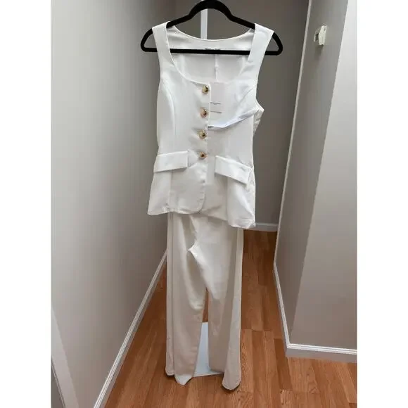NWT NEW Amanda Uprichard Kya Jumpsuit Womens Small White - Picture 4 of 7